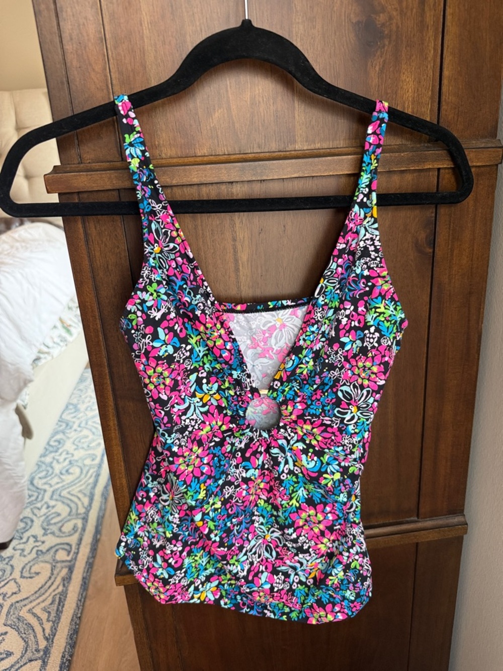 Lilly Pulitzer Floral One-Piece Swim Top - Bright Multi